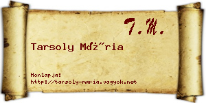 Tarsoly Mária névjegykártya