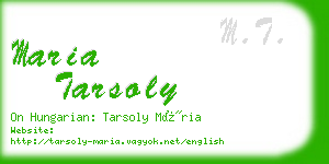 maria tarsoly business card